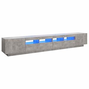 vidaXL M&oacute;vel de TV com luzes LED 260x35x40 cm cinzento cimento