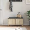vidaXL Banco de Hall com almofada Carvalho Sonoma 60 x 38 x 46 cm