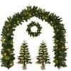 vidaXL Conjunto de mini-&aacute;rvores de Natal 45 cm 125 LED Branco quente