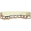 vidaXL Conjunto de Sof&aacute;s para Exterior 8 pcs Branco e Creme