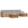 vidaXL Conjunto de Sof&aacute;s para Exterior 6 pcs Cinza Natural e Claro