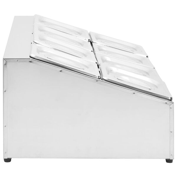vidaXL Suporte gastronorm c/ 8 recipientes GN 1/6 a&ccedil;o inoxid&aacute;vel