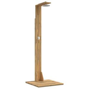 vidaXL Chuveiro Externo 219 cm Madeira Ac&aacute;cia Maci&ccedil;a e A&ccedil;o Inoxid&aacute;vel