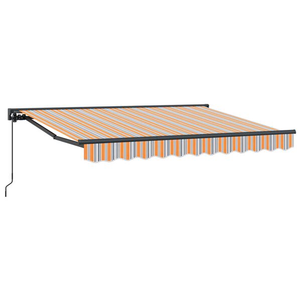 vidaXL Toldo Retr&aacute;til Manual Laranja, Cinza e Azul 3,5 x 2 m