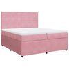 vidaXL Cama com molas/colch&atilde;o 200x200 cm veludo rosa