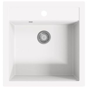 vidaXL Lava-lou&ccedil;a com 1 cuba granito branco