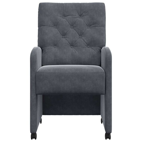 vidaXL Cadeiras de Jantar com Rodas 2 pcs Cinzento escuro Veludo