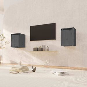 vidaXL Arm&aacute;rios de parede 2 pcs 30x30x40 cm pinho maci&ccedil;o cinza