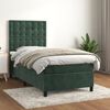 vidaXL Cama com molas/colch&atilde;o 80x200 cm veludo verde-escuro