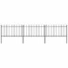 vidaXL Cerca de jardim com topo em forma de lan&ccedil;a em a&ccedil;o 504x100 cm, preta