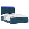 vidaXL Estrutura de cama otomana colch&otilde;es 140x200cm veludo azul escuro