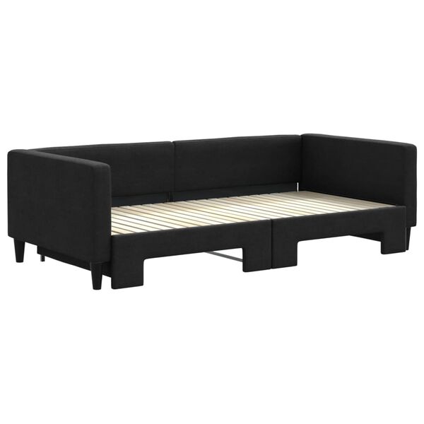 vidaXL Sofá-cama com gavetão 100x200 cm tecido preto