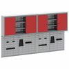 vidaXL Conjunto de Arm&aacute;rio de Ferramentas e Pegboard 4 pcs Vermelho