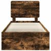 vidaXL Estrutura da Cama com cabeceira Carvalho Defumado 100 x 200 cm