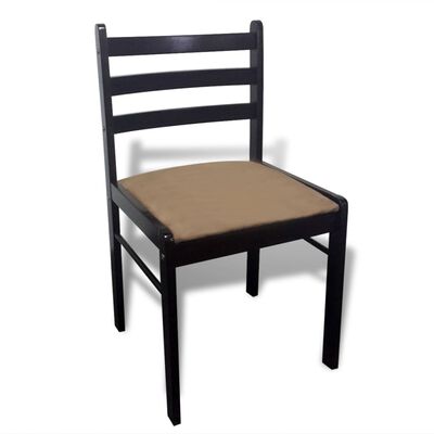 vidaXL Cadeiras de jantar 6 pcs madeira maciça e veludo castanho