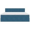 vidaXL Cama com Armazenamento com colch&atilde;o Azul Escuro 100 x 200 cm