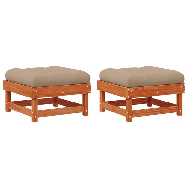 vidaXL Apoio para os p&eacute;s de jardim Madeira de pinho maci&ccedil;o