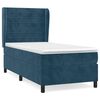 vidaXL Cama com molas/colch&atilde;o 100x200 cm veludo azul-escuro