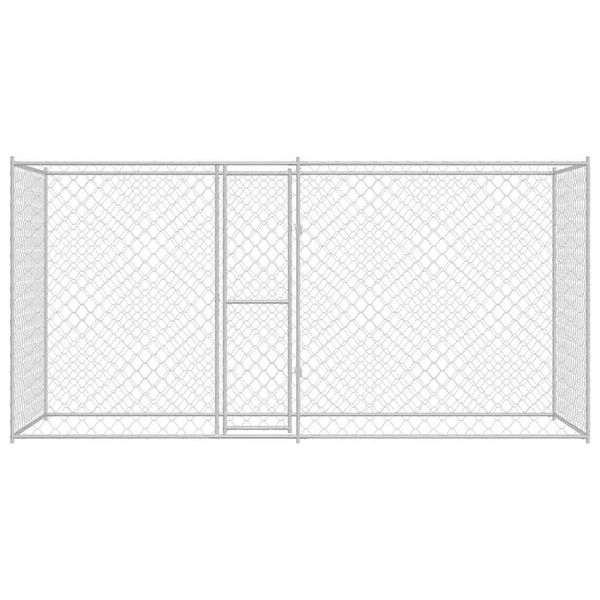 vidaXL Jaula para cão Prateado 400 x 200 x 256 cm Aço Galvanizado