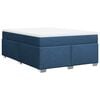 vidaXL Cama com molas/colch&atilde;o 140x190 cm tecido azul