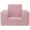 vidaXL Sofá-cama infantil de pelúcia rosa