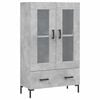 vidaXL Aparador alto 69,5x31x115 cm derivados de madeira cinza-cimento