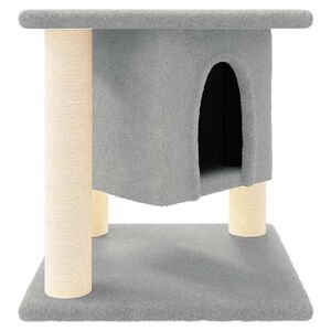 vidaXL &Aacute;rvore p/ gatos c/ postes arranhadores sisal 37 cm cinza-claro