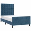 vidaXL Estrutura de cama sem colch&atilde;o 90x200 cm veludo azul-escuro