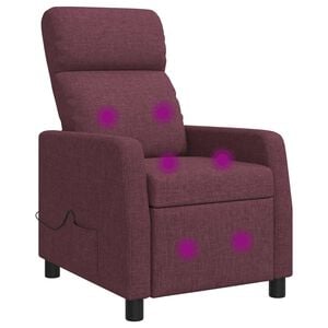 vidaXL Recliner de Massagem Roxo Tecido