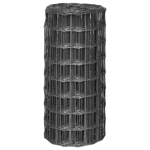 vidaXL Cerca 10x0,8 m aço cinzento