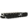 vidaXL 21 pcs conjunto jantar p/ jardim c/ almofad&otilde;es vime PE preto