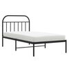 vidaXL Estrutura de cama com cabeceira 107x203 cm metal preto