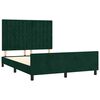 vidaXL Estrutura de cama sem colch&atilde;o 140x200 cm veludo verde-escuro