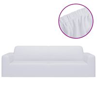 vidaXL Capa de sofá elástica 3 lugares jersey de poliéster branco