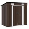vidaXL Abrigo de jardim 194x121x181 cm a&ccedil;o castanho