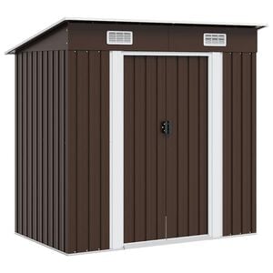 vidaXL Abrigo de jardim 194x121x181 cm a&ccedil;o castanho