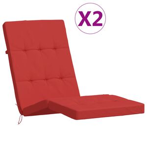 vidaXL Almofad&otilde;es p/ cadeira de terra&ccedil;o 2 pcs tecido oxford vermelho