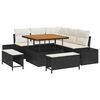 vidaXL Conjunto de Sof&aacute; de Jardim 8 unid. Preto vime PE