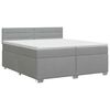 vidaXL Cama box spring com colch&atilde;o Cinzento-claro 200 x 200 cm Tecido