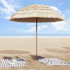 vidaXL Parasol de Praia Natural 255 x 255 x 255 cm Poli&eacute;ster e A&ccedil;o
