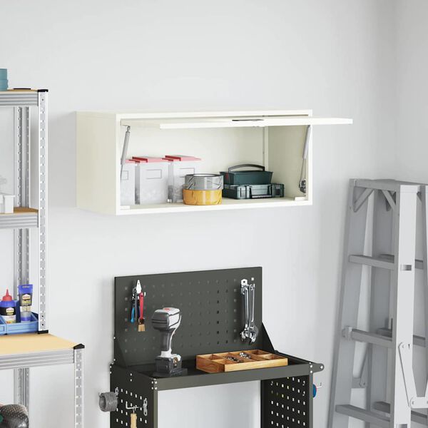vidaXL Arm&aacute;rio de parede para garage Branco 80 x 33 x 35 cm