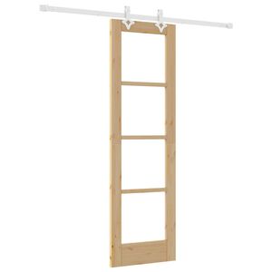 vidaXL Porta Deslizante 61 x 198,5 cm Madeira de pinho maci&ccedil;a e vidro