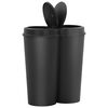vidaXL Caixote de lixo duplo 50 L preto