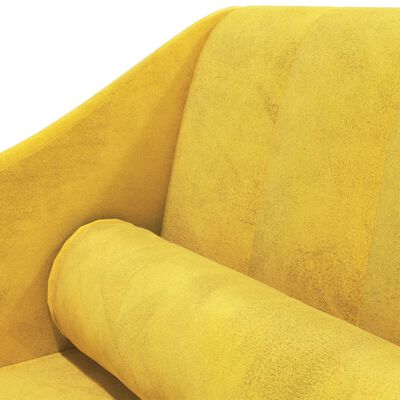 vidaXL Chaise longue com rolo veludo amarelo