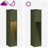 vidaXL Luz Solar LED de Caminho 2 pcs Verde Oliva A&ccedil;o Laminado a Frio