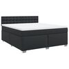 vidaXL Cama com molas/colch&atilde;o 180x200 cm couro artificial preto