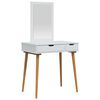 vidaXL Conjunto de Mesa de Vestir FAUSKE 2 pcs Branco 76 x 50 x 143 cm