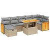 vidaXL 8 pcs conjunto de sof&aacute;s p/ jardim com almofad&otilde;es vime PE bege