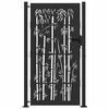 vidaXL Port&atilde;o de Jardim Preto 110 x 180 cm A&ccedil;o revestido a p&oacute;
