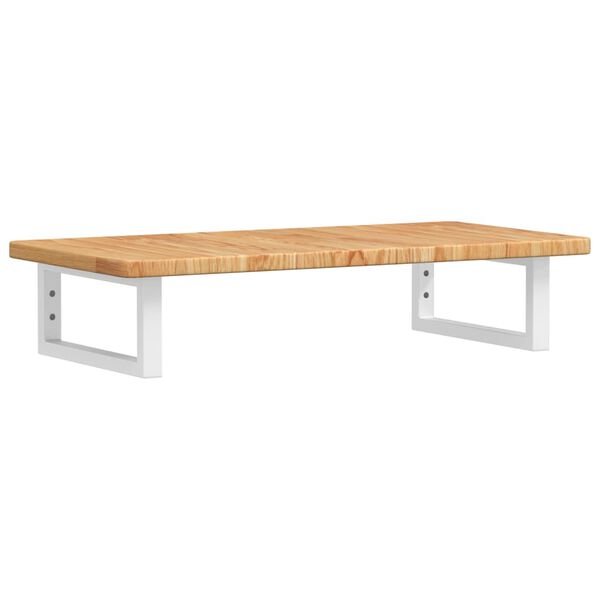 vidaXL Prateleira de parede p/ lavat&oacute;rio a&ccedil;o/madeira carvalho maci&ccedil;a